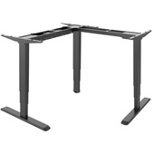 Brateck L-Shape Electric Sit-Stand Desk Frame with Triple Motors (Black)