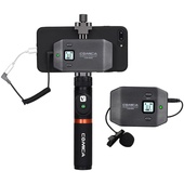 Comica Audio CVM-WS50A Wireless Lavalier Microphone System with Bluetooth Controller for Smartphones