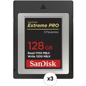 SanDisk 128GB Extreme PRO CFexpress Card Type B (3-Pack)