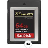 SanDisk 64GB Extreme PRO CFexpress Card Type B (3-Pack)