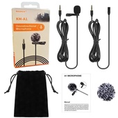 MAMEN KM-A1 Clip On Lavalier Mic Microphone kit for Smartphone, Camera or PC