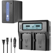 GVM Dual Charger with BP-U65 5600mAh Battery for Sony PMW/PXW Series Cameras