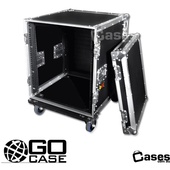 Go Case GORAK12c 12U Standard Rack Flight Case Front and Rear Lids on Castors
