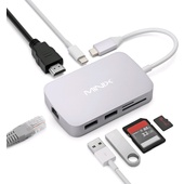 MiniX NEO C-G USB-C Multiport Adapter with Gigabit Ethernet (Silver)