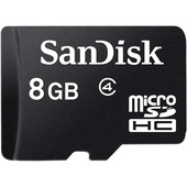 SanDisk 8GB microSDHC Memory Card Class 4 With SD Adapter