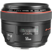 Canon EF 50mm f1.2 L USM Lens with Case and Hood