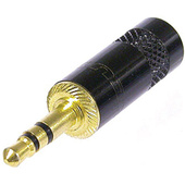 Neutrik NYS231BG Rean 3.5mm Stereo Plug (Black/Gold)