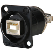 Switchcraft EH Series USB B Female to USBA Female Connector (Black Chrome Finish)