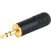 Switchcraft 3.5mm (1/8" Mini) Stereo Plug (Black Handle, Gold Finger)