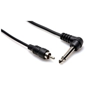 Hosa 1/4" Phone Angled Male to RCA Male Audio Interconnect Cable - 3'