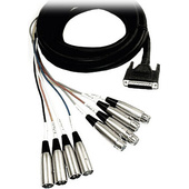 Hosa AES-803T AES/EBU Snake - DB25 Connector to 4x XLR3M and 4x XLR3F - (3m)