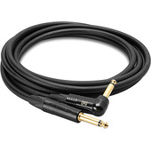 Hosa CGK-005R Straight 1/4" Plug Male to Right Angle 1/4" Plug Male Edge Guitar Cable (5')