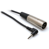 Hosa XVM-102M Angled Stereo 3.5mm to 3-Pin XLR Male Microphone Cable (2')
