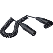Kopul Coiled 3-Pin XLR-M to Angled 3-Pin XLR-F Cable - 8 to 24" (20 to 61 cm), Black