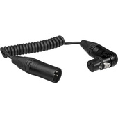 Kopul Coiled 3-Pin XLR-M to Angled 3-Pin XLR-F Cable - 3 to 18" (7.6 to 46 cm), Black