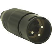 Switchcraft AAA Series 3-Pin XLR Male Cable Mount (Black Metal, Silver Pins)