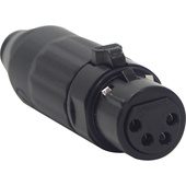 Switchcraft AAA Series 4-Pin XLR Female Cable Mount (Black Metal Finish, Gold Pins)
