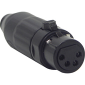 Switchcraft AAA Series 4-Pin XLR Female Cable Mount (Black Metal Finish, Silver Pins)