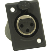 Switchcraft D Series 3-Pin XLR Female (Black Finish, Silver Pins)
