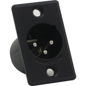 Switchcraft D Series 3-Pin XLR Male (Black Finish, Silver Pins)