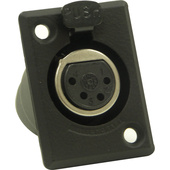 Switchcraft D Series 4-Pin XLR Female (Black Finish, Silver Pins)