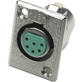 Switchcraft D Series 6-Pin XLR Female (Nickel Finish, Silver Pins)
