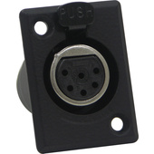 Switchcraft D Series 6-Pin XLR Female (Black Finish, Silver Pins)