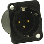Switchcraft E Series 3-Pin XLR Male Solder Contacts (Black, Gold)