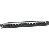 Switchcraft 1 RU QG Panel with 16 Female XLRs Pre-Loaded