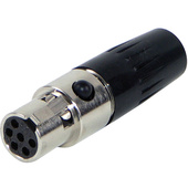 Switchcraft Tini-QG Mini XLR 6-Pin Female Cable Mount Large Flex Relief (Nickel, Silver)