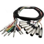 Hosa STX807M 8-Channel Stereo Male 1/4" Phone to Male 3-Pin XLR Snake Cable - 23.0' (5 m)