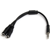 StarTech 3.5mm 4-pole to Dual 3-pole Headset Splitter for Smartphones