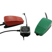 X-keys USB 12 Switch Interface with Footswitch Bundle (Red and Green Commercial)