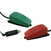 X-keys USB 3 Switch Interface with Red and Green Commercial Foot Switch