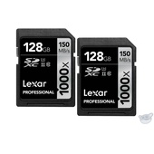 Lexar 128GB Professional 1000x UHS-II SDXC Memory Card (2-Pack, Class 10, UHS Speed Class 3)