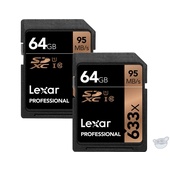 Lexar 64GB Professional UHS-I SDXC Memory Card (U1, 2-Pack)