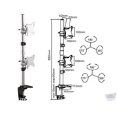 Brateck LCD-LDT02-C02V Dual Vertical 13-27" LCD Table Stand