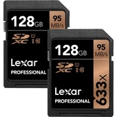 Lexar 128GB Professional UHS-I SDXC Memory Card (U1, 2-Pack)