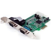 StarTech 2-Port RS-232 Serial PCIe Adapter Card with 16550 UART (Green)