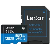 Lexar 128GB High-Performance UHS-I microSDXC Memory Card with SD Adapter