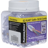Platinum Tools EZ-RJ45 Cat 6 Connector and Strain Relief Combo Kit (50-Pieces)
