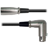 Hosa XFF-101.5 3-Pin XLR Male to XLR Angled Female Balanced Interconnect Cable - 1.5'