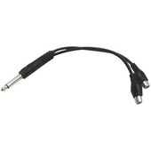 Hosa YPR-103 Mono 1/4" Male to 2 RCA Female Y-Cable - 6"