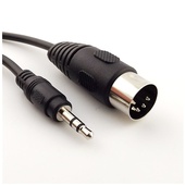 3.5mm mini jack to 5 pin DIN MIDI breakout cable 5'