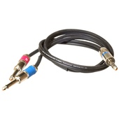 Pro Co Sound Insert Y-Cable 1/4" Male Phone TRS Stereo To 2x 1/4" Male Phone TS Mono - 3'