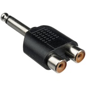 Pro Co Sound 330PJPC Male 1/4" Phone to Two Female Coaxial RCA Adapter