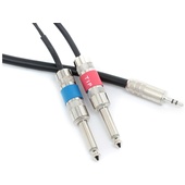 Pro Co Sound Stereo Mini (3.5mm) Male to 2 Mono 1/4" Male Soundcard Patch Y-Cable - 5'