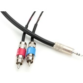 Pro Co Sound Stereo Mini (3.5mm) to 2 RCA Male Soundcard Patch Y-Cable - 20'