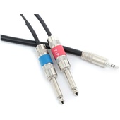 Pro Co Sound Stereo Mini (3.5mm) Male to 2 Mono 1/4" Male Soundcard Patch Y-Cable - 20'