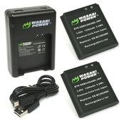 Wasabi Power Battery and Dual USB Charger for Samsung Gear 360 (2-Pack)